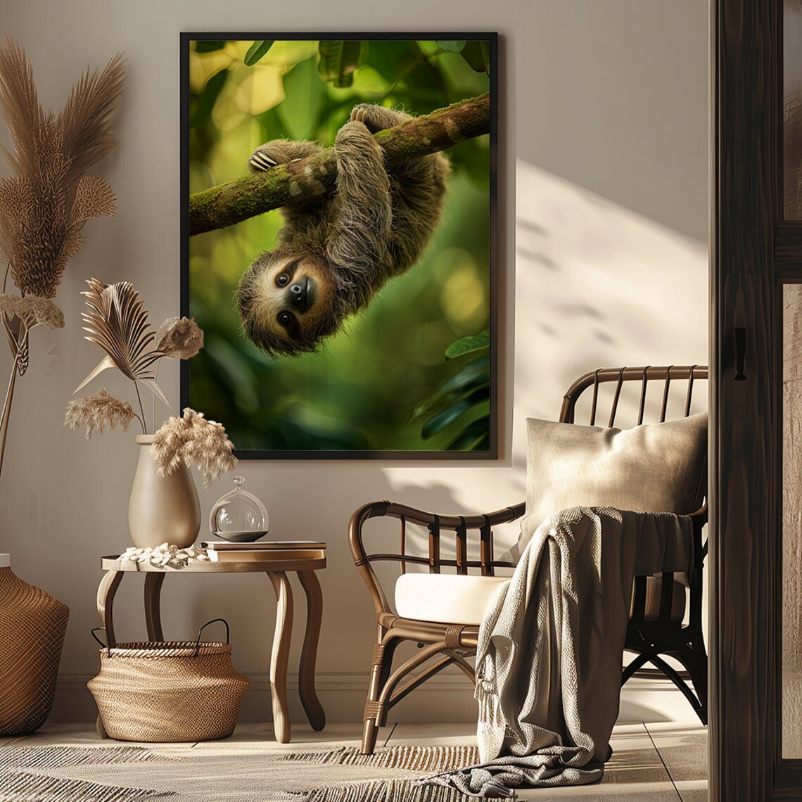 Baby Sloth Nursery Wall Art Print, Photorealistic - Image 6