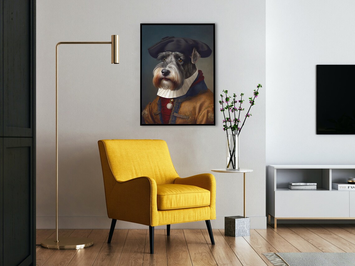 Noble Schnauzer Baroque Style Art Print - Image 4