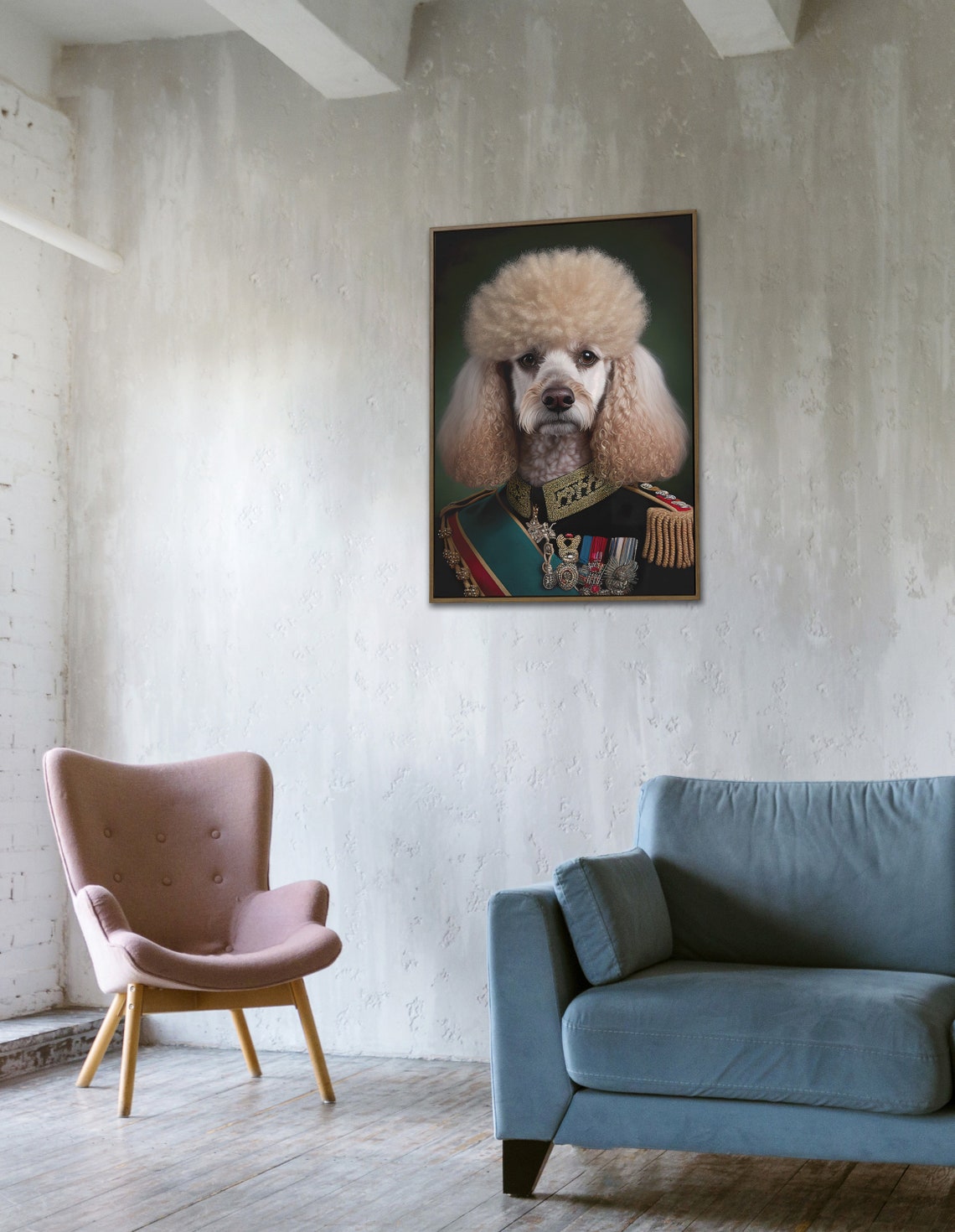 Poodle Military General Portrait In Uniform With Medals Poster - Image 4