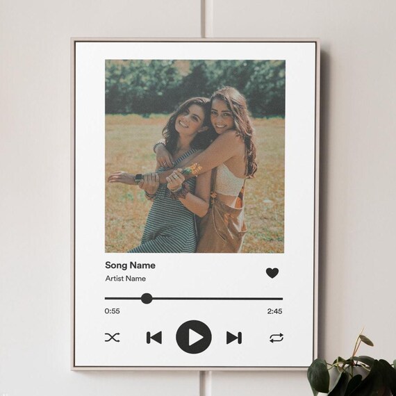 Custom Song Friends Photo Spotify Style Personalized Music Gift Wall Art