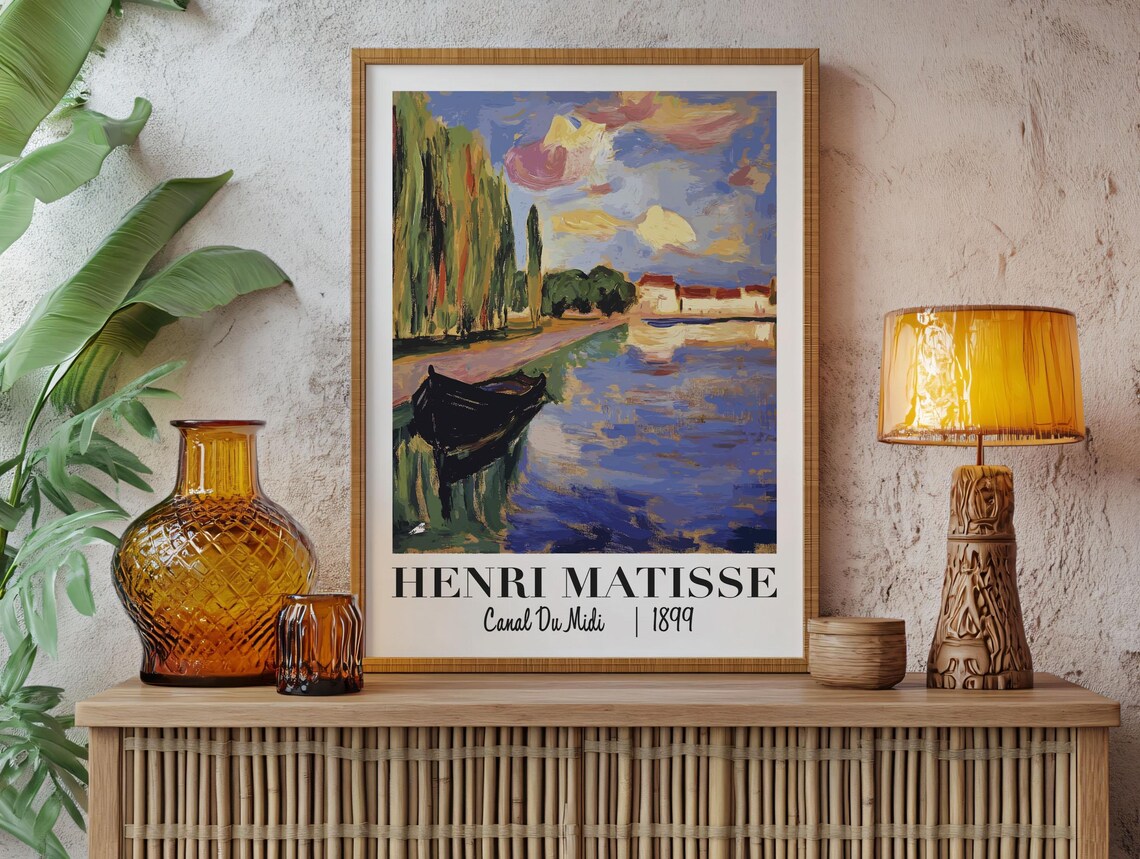 Henri Matisse Canal Du Midi 1899 River Boat Landscape Art Poster - Image 2