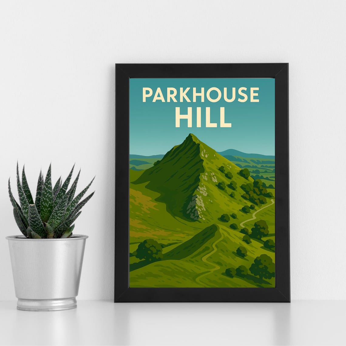 Parkhouse Hill Peak District Limestone Ridge Walk Travel Poster