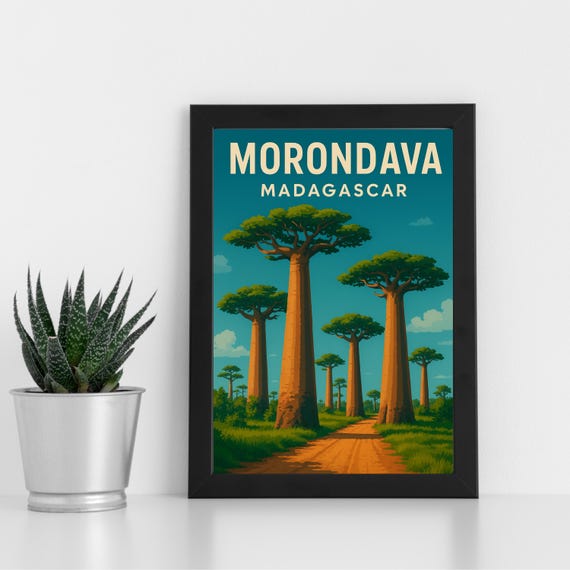 Morodava Print Artwork L Madagascar Africa Custom Poster Postcard Framed Greeting Card Portrait