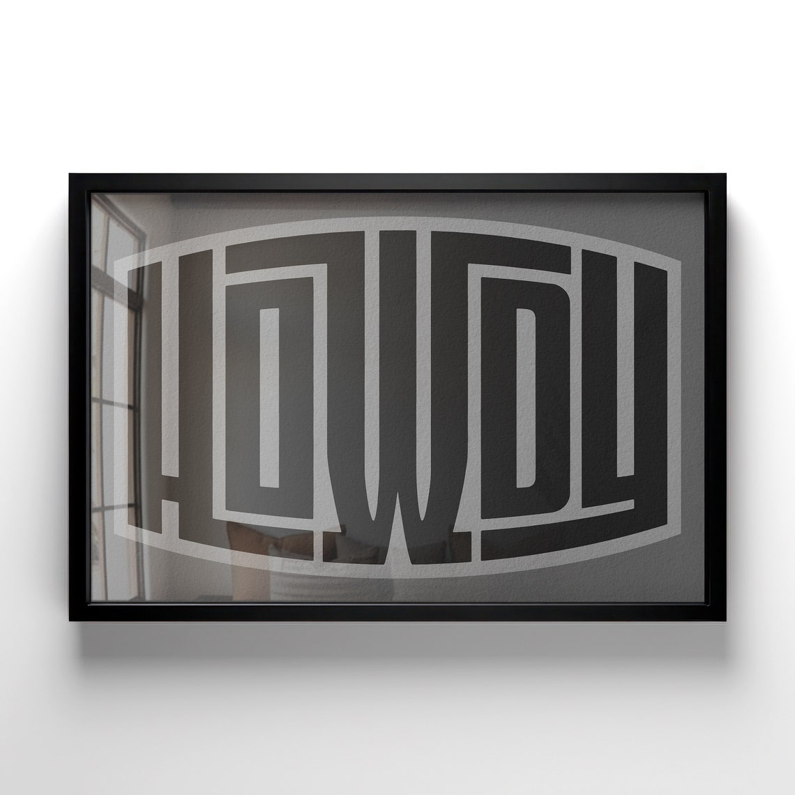 Bold Black Howdy Western Typography Minimal Gray Style Poster