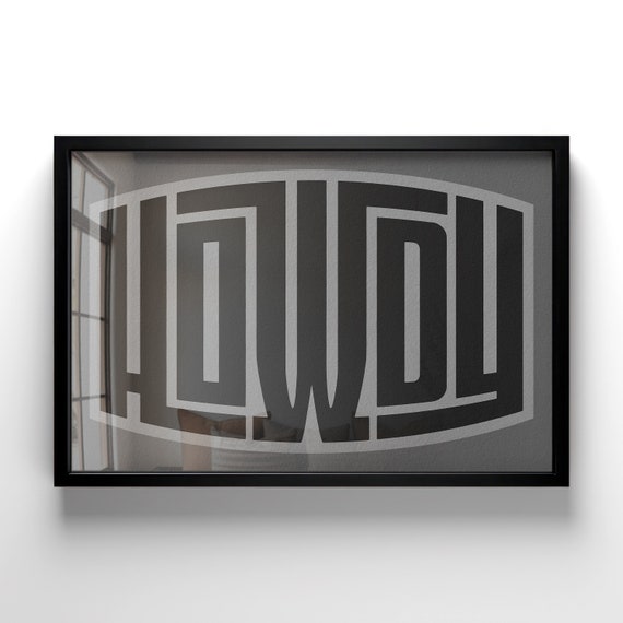 Instant Howdy Print With Vintage Collegiate Design Western Wall Art For Game Room Howdy Welcome Sign Howdy Poster