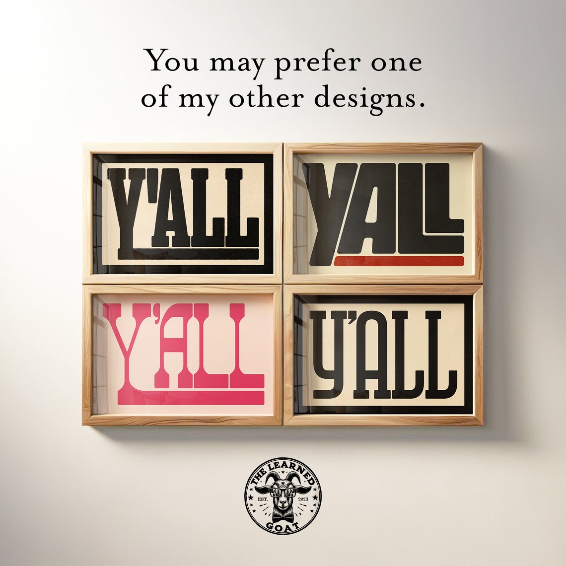 Y'All Bold Black Serif Cream Typography Modern Farmhouse Poster - Image 4