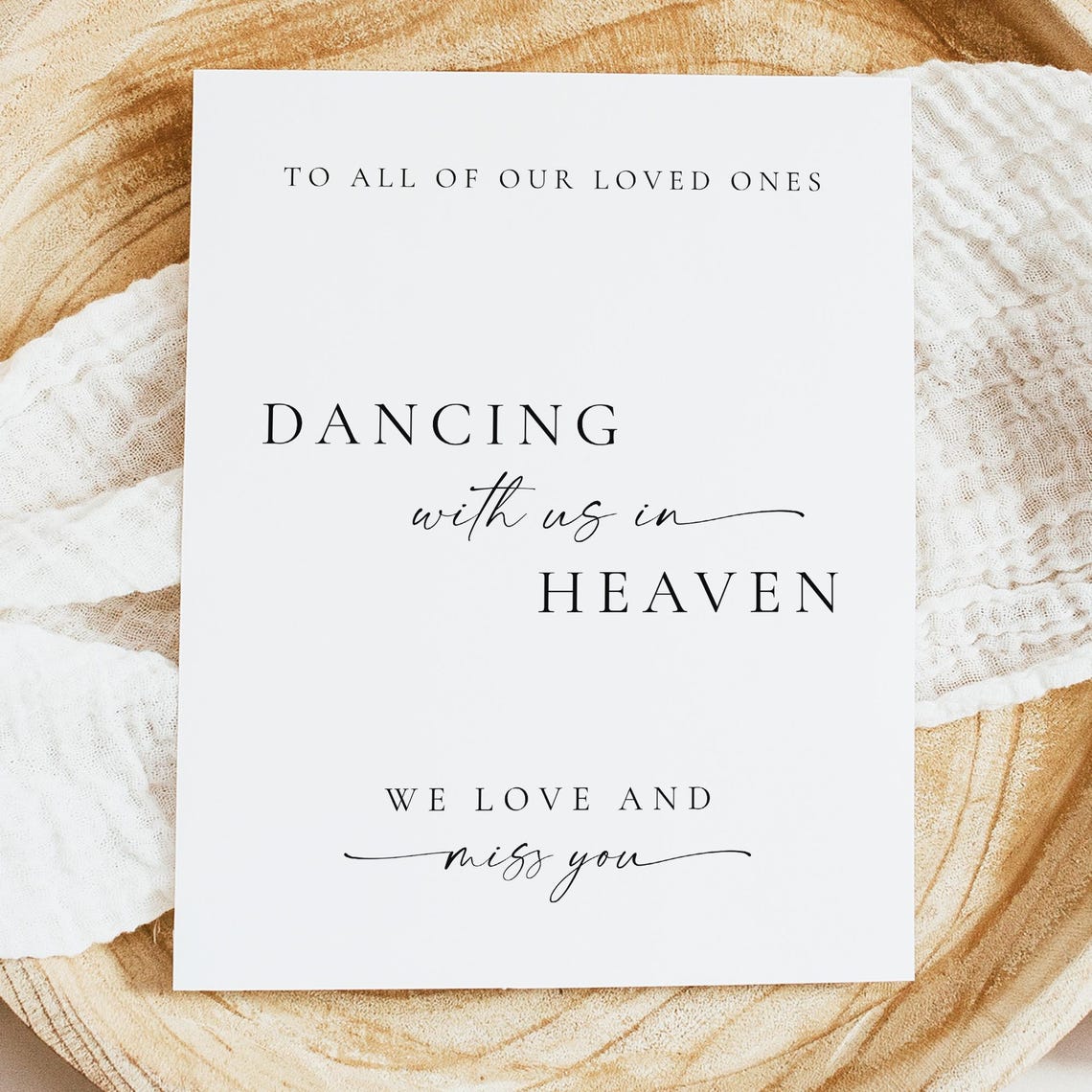 Dancing in Heaven Wedding Memorial Sign Minimalist Printable Poster - Image 2