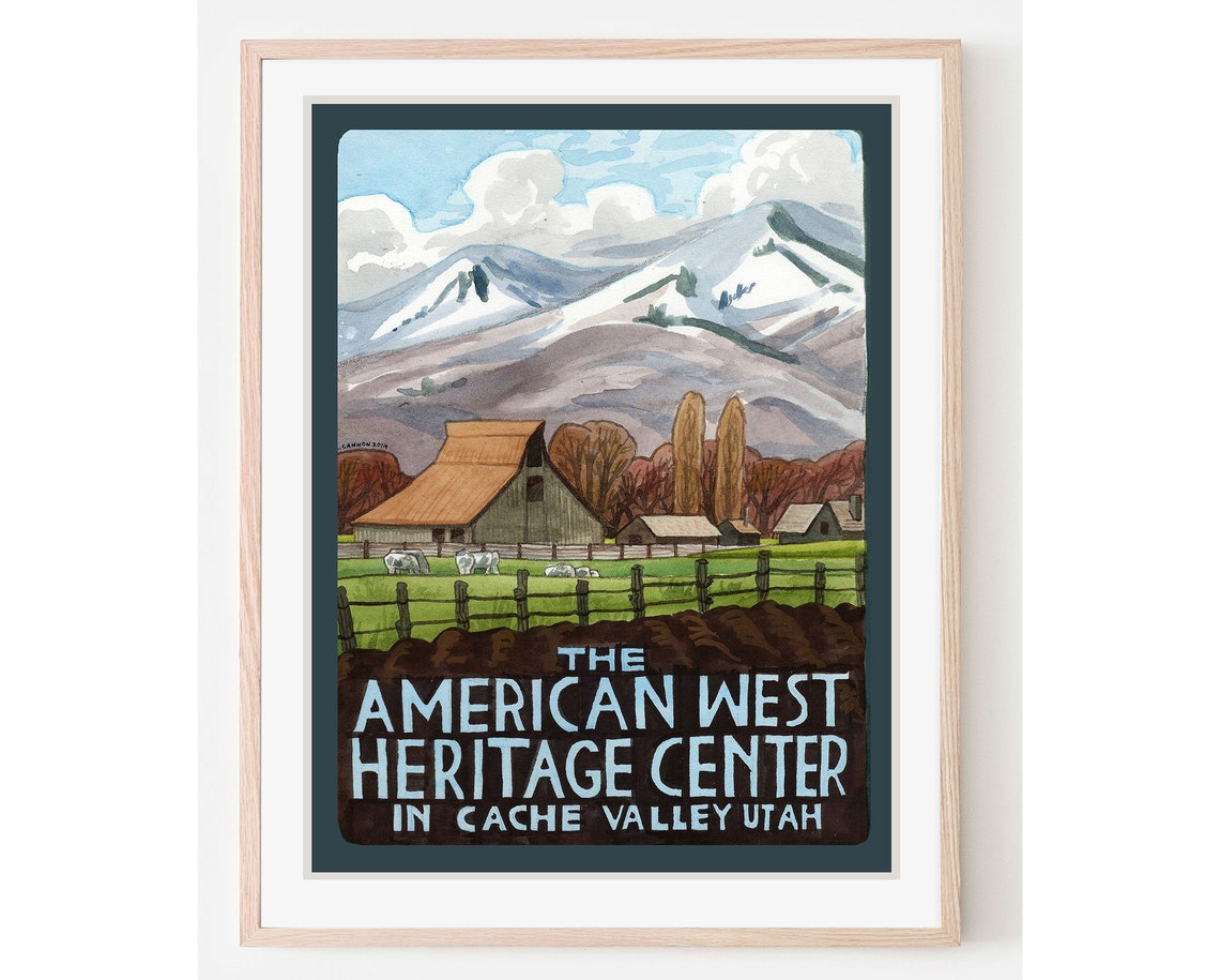 American West Heritage Center Cache Valley Utah Barn Travel Poster