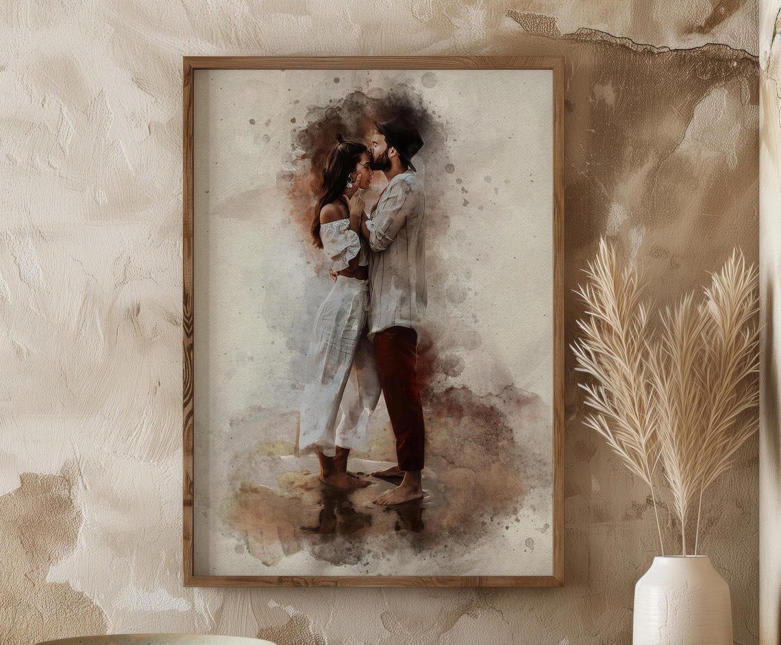 Custom Couple Portrait - Watercolor - Image 3