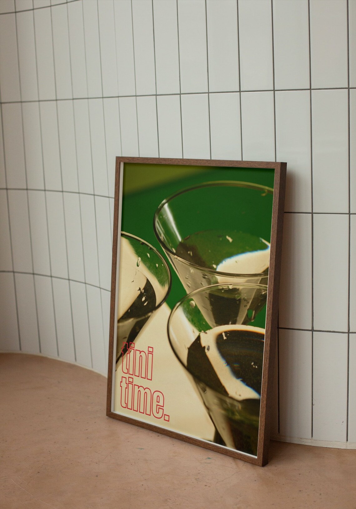Martini Retro Cocktail Poster, Minimalist Bar Art - Image 2