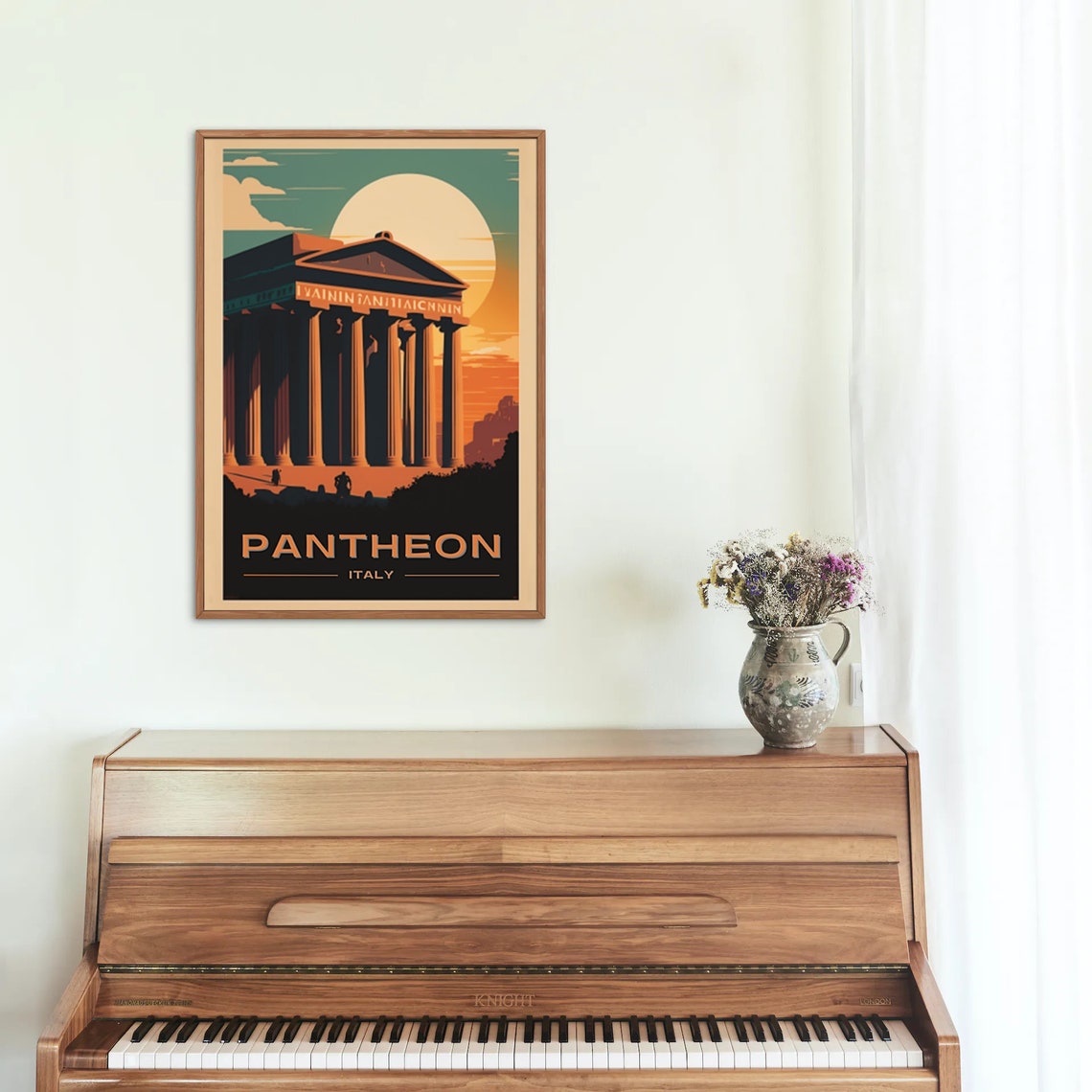 Rome Italy Pantheon Temple Sunset Columns Vintage Travel Poster - Image 4