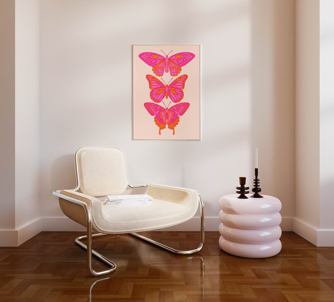 Butterfly Maximalist Wall Art, Preppy Room Decor - Image 2