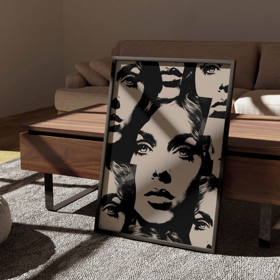 70s Decor Retro Wall Art Fashion Print Fashion Wall Art Vintage Poster Funky Home Decor Black And White Art Retro Aesthetic Room Decor