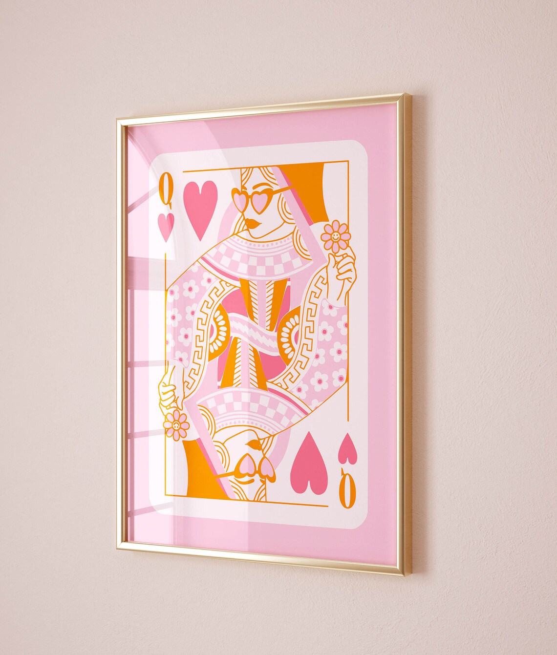 Queen Of Hearts Retro Poster, Teen Girl Room Decor