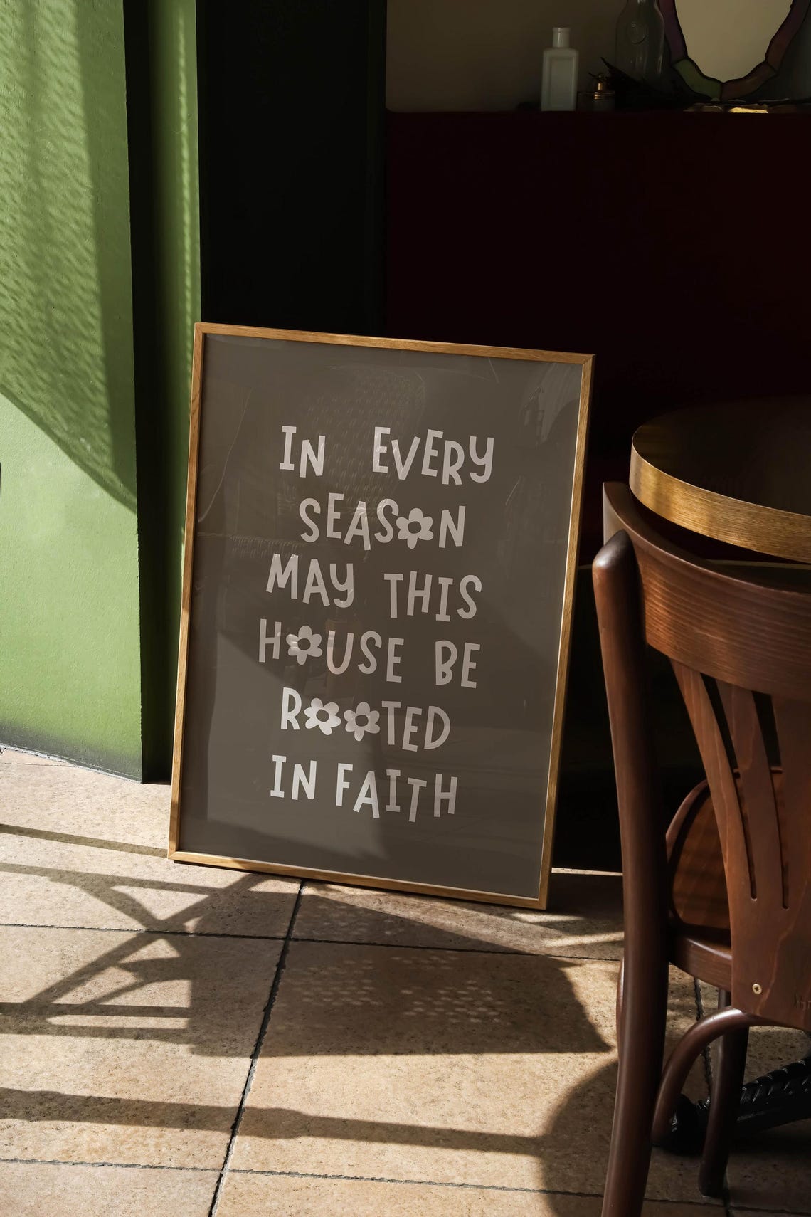 In Every Season Rooted In Faith Christian Typography Wall Art
