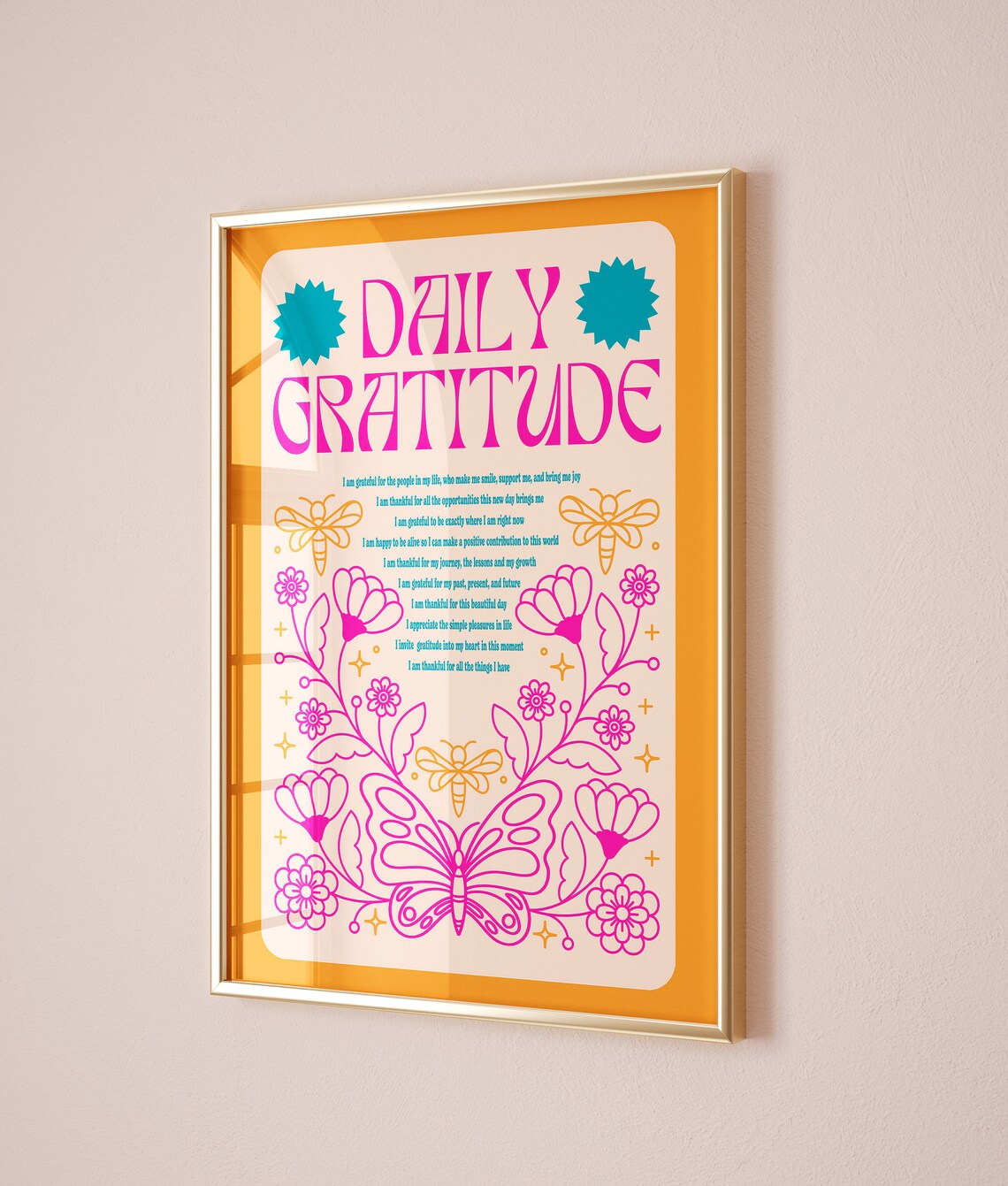 Daily Positive Affirmation Retro Teen Girl Room Art Print - Image 3