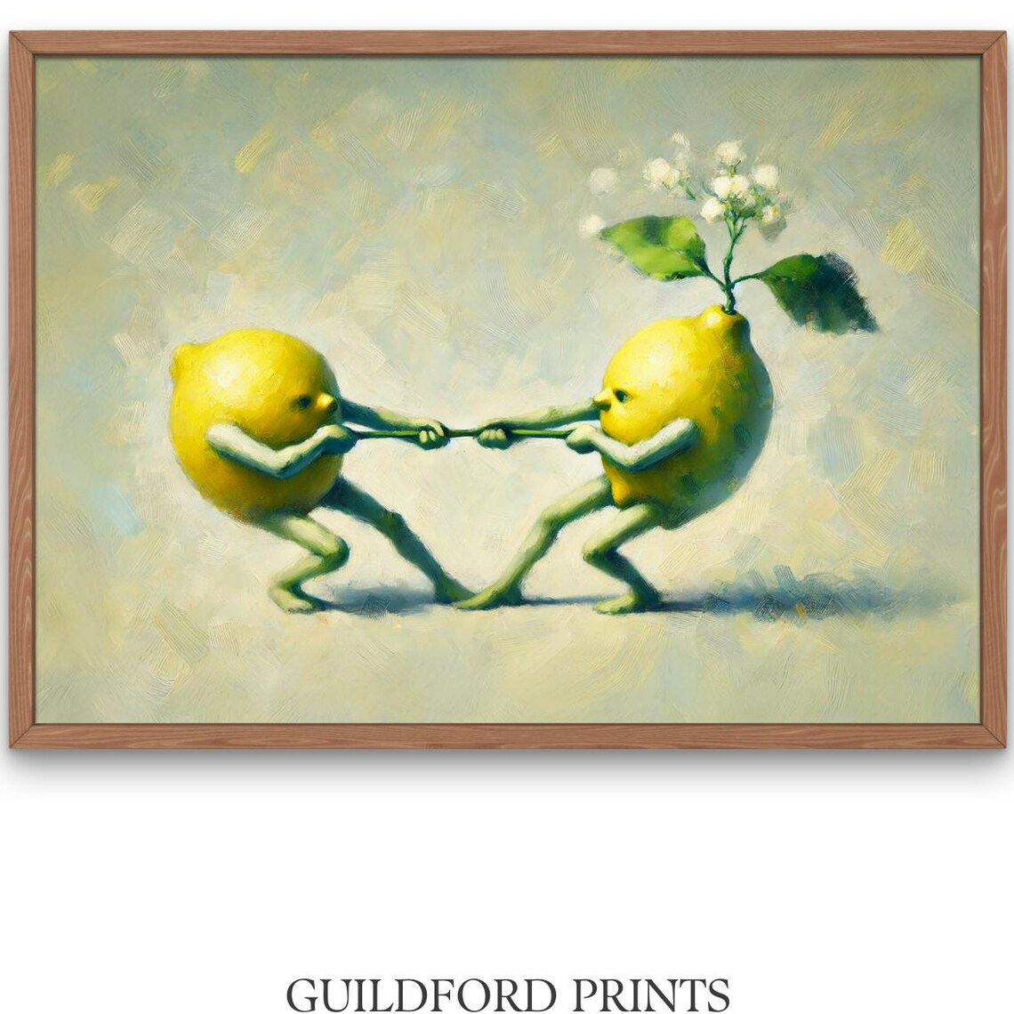 Funny Lemon Vintage Kitchen Decor, Whimsical Art Print