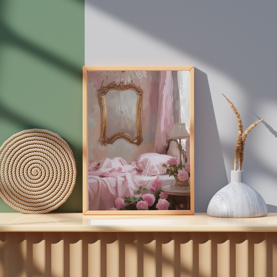Pink Room Print Vintage Home Decor Art Coquette Pink Wall Art Oil Painting Soft Girl Era Light Academia Wall Art Girl Room 578 - Image 4