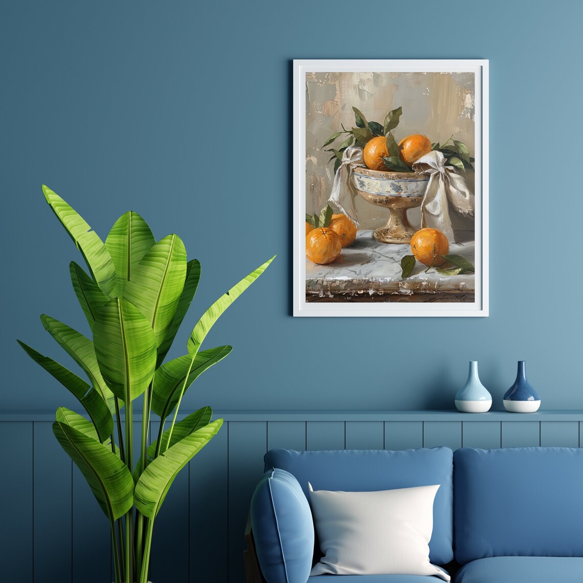 Moody Orange Vintage Fruit Still Life Art Print - Image 5