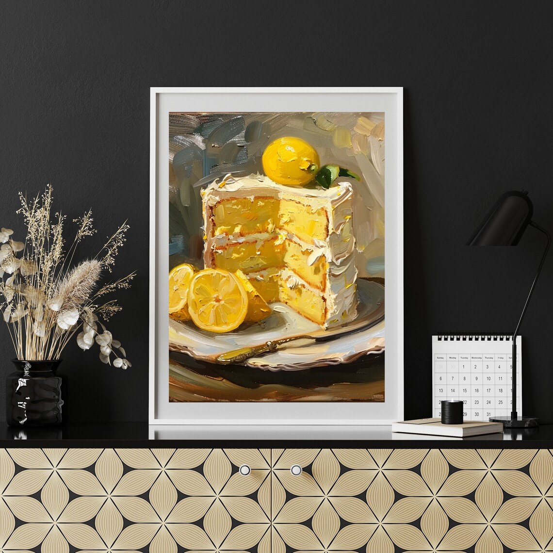 Lemon Cake Vintage Kitchen Art Print, Rustic Home Decor - Image 2