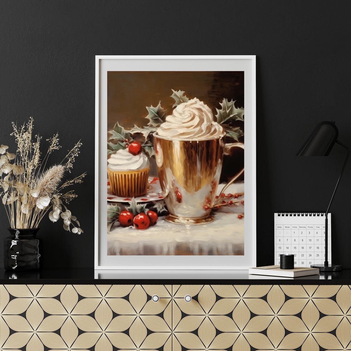 Christmas Hot Chocolate With Whipped Cream And Cupcake Poster - Image 4