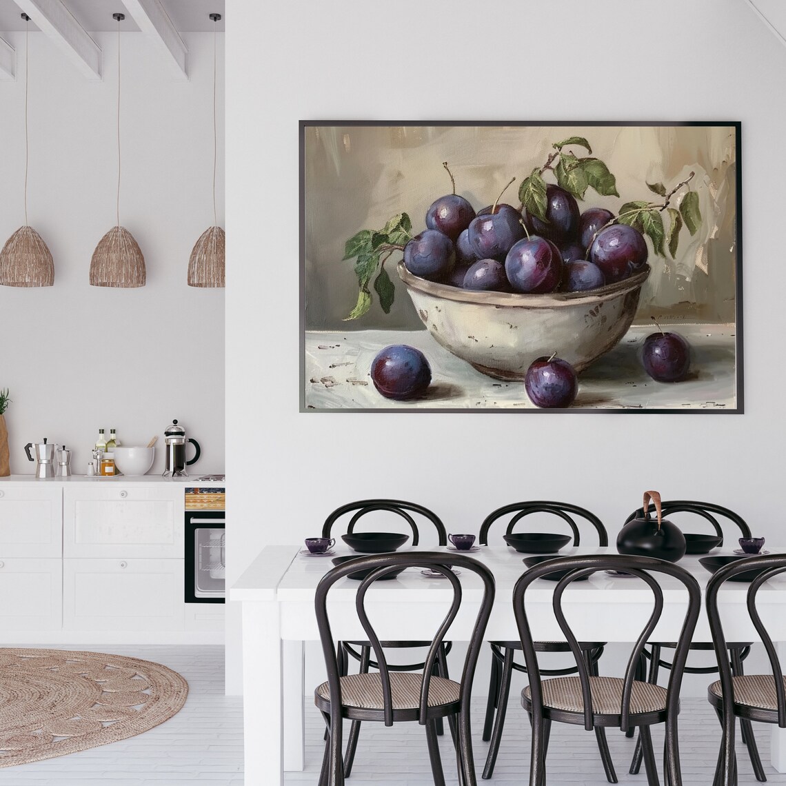 Moody Plums Vintage Fruit Still Life Art Print - Image 6