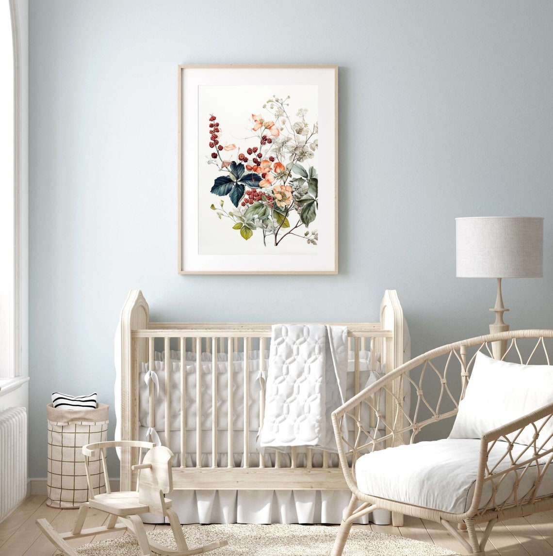 Delicate Wildflower Botanical Watercolor Floral White Art Poster - Image 5