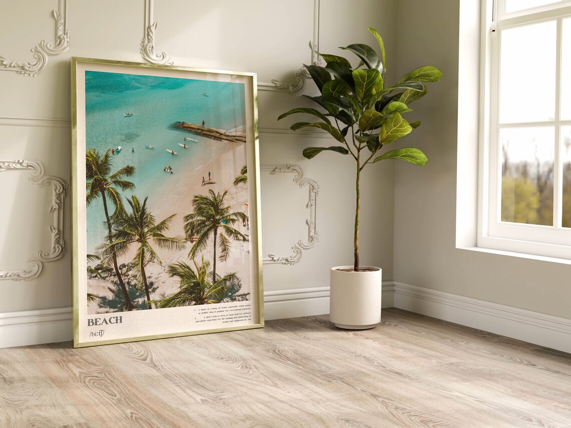 Coastal Beach Summer Aerial Photography Art Print - Image 2