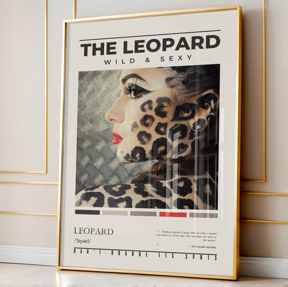 Leopard Wall Art Leopard Pattern Make Up Poster Preppy Typography Above Bed Bedroom Wall Decor Aesthetic Photography Definition Print