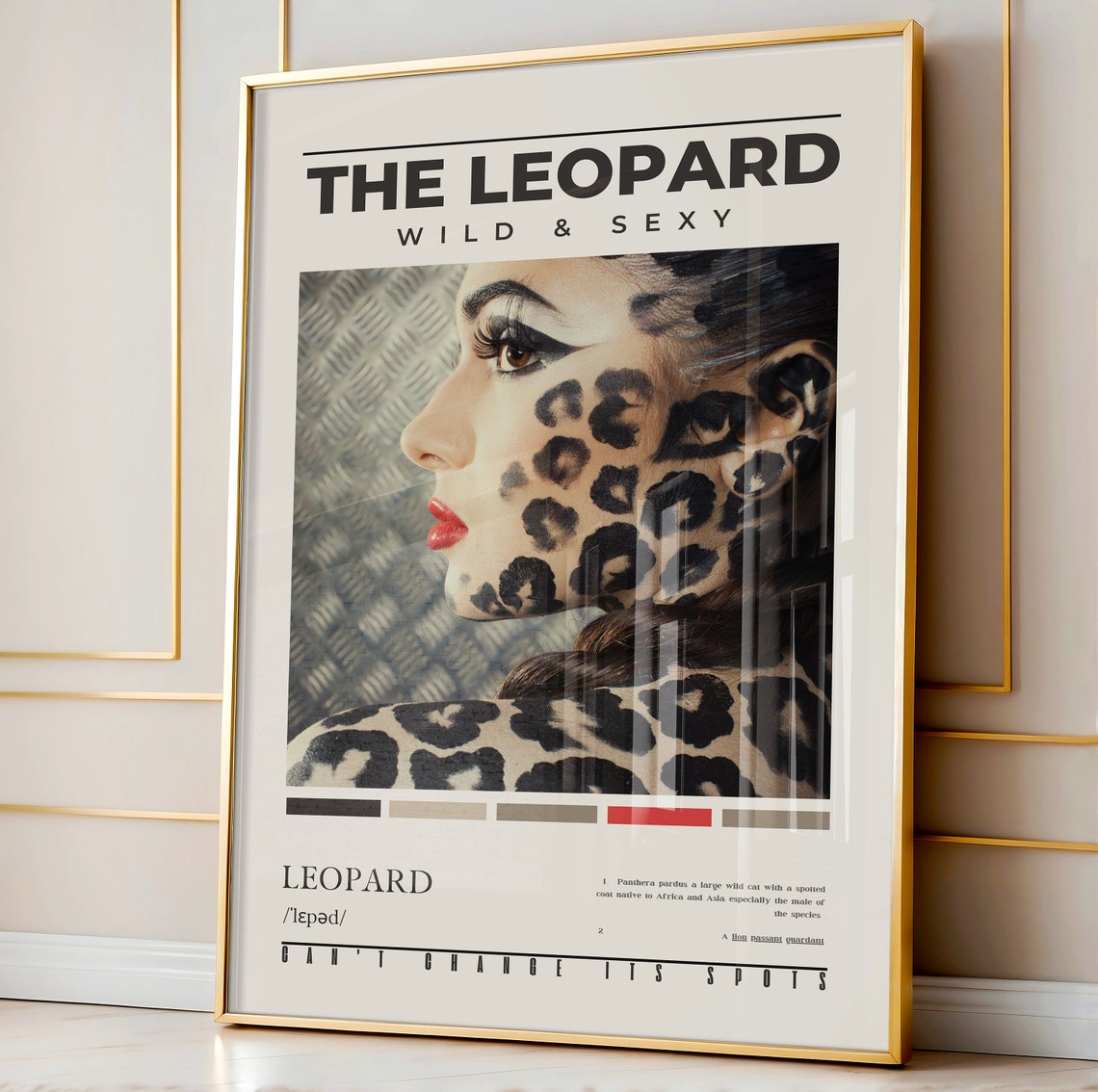 Leopard Wall Art Leopard Pattern Make Up Poster Preppy Typography Above Bed Bedroom Wall Decor Aesthetic Photography Definition Print