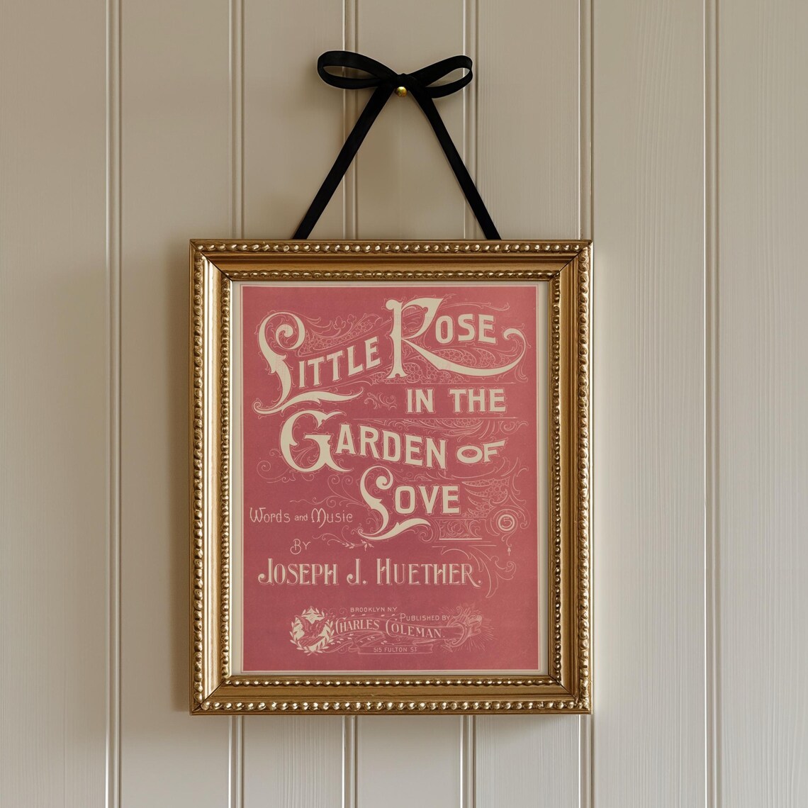 Little Rose in the Garden of Love Vintage Sheet Music Cover Art Print