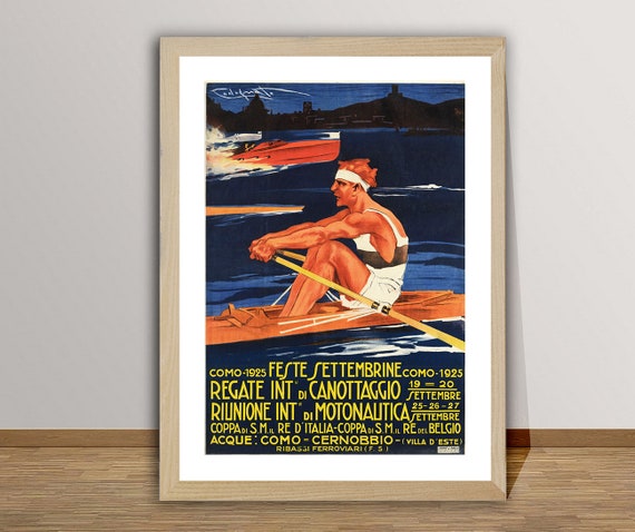 Feste Septembrine Regate Int Di Canottaggio Como Vintage Travel Poster Poster Paper Or Print Gift Idea