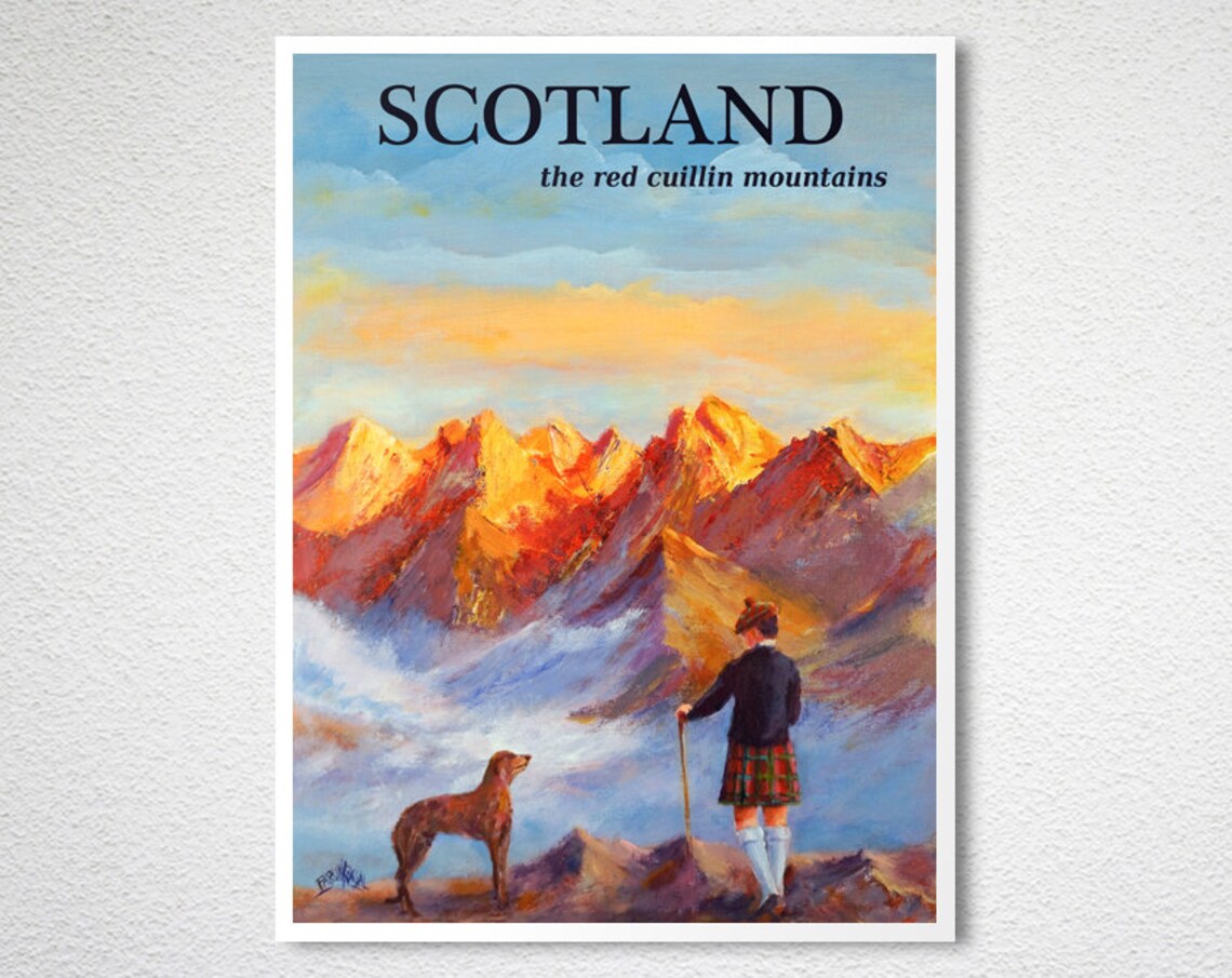 Scotland The Red Cuillon Mountains Travel Poster - Image 2
