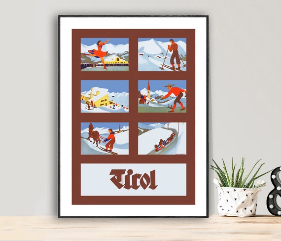 Tirol Austria Vintage Travel Poster Poster Paper Or Print Gift Idea Wall Decor