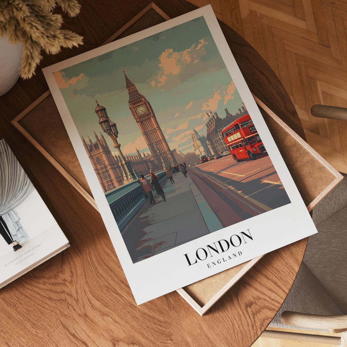 London Retro Travel Poster Art Print, England UK - Image 3