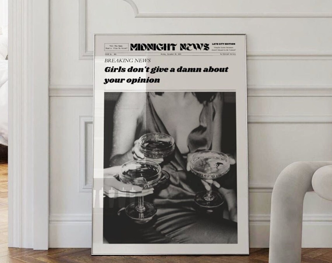 Girls Don't Give A Damn About Your Opinion Midnight News Poster - Image 4
