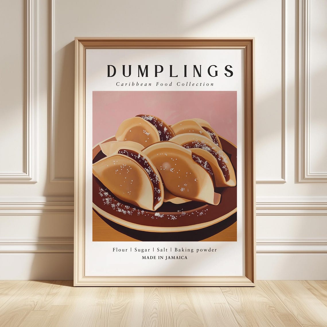 Fried Dumplings Art Print Caribbean Food Poster Rustic Kitchen Decor Foodie Gift