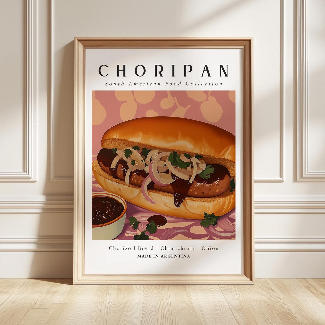 Argentinian Choripan South American Food Collection Kitchen Poster