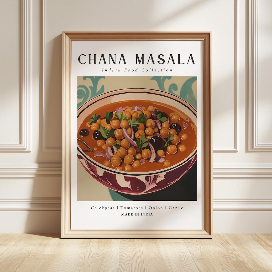 Chana Masala Indian Food Collection Illustrated Kitchen Poster