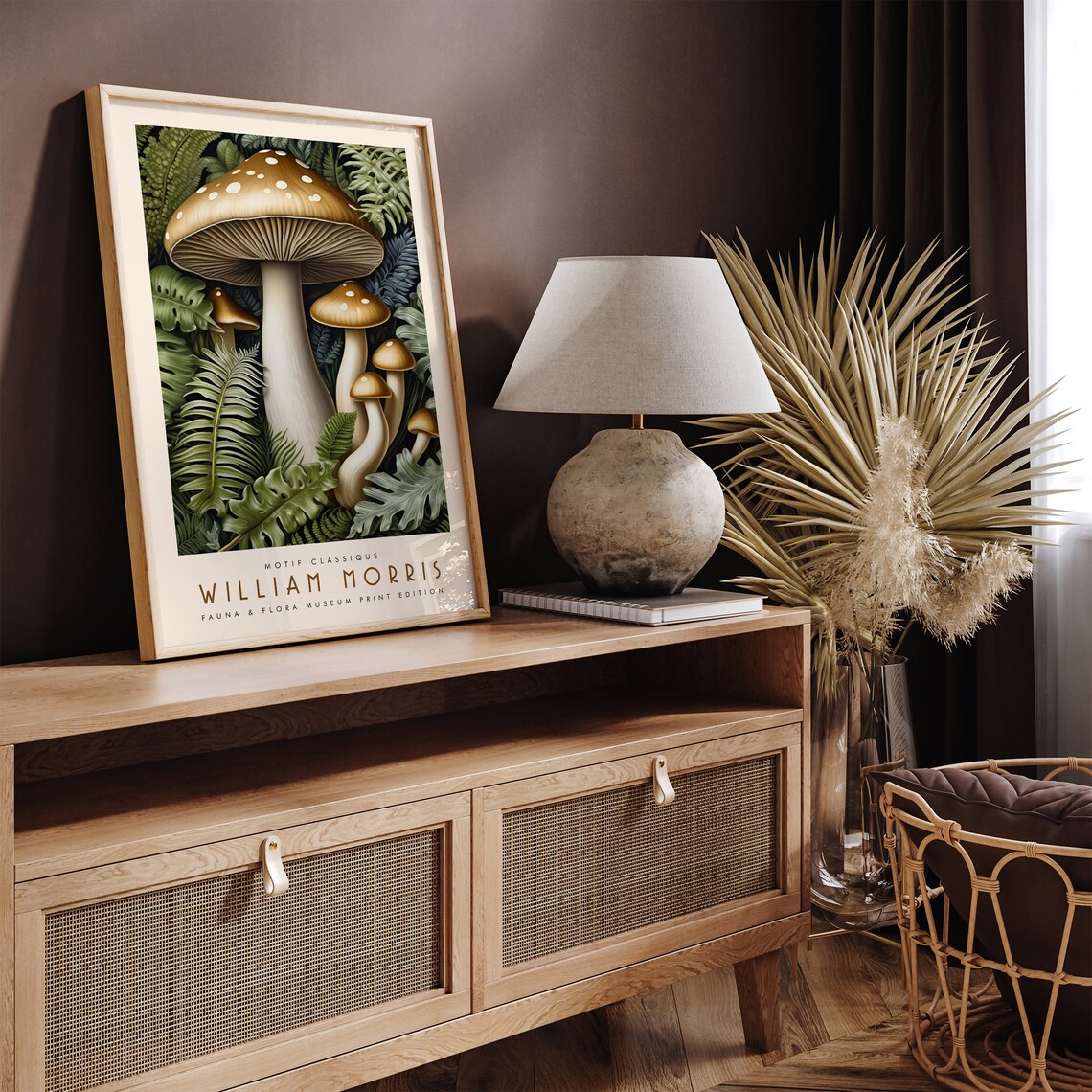 William Morris Motif Classique Mushroom Fern Woodland Art Poster - Image 5
