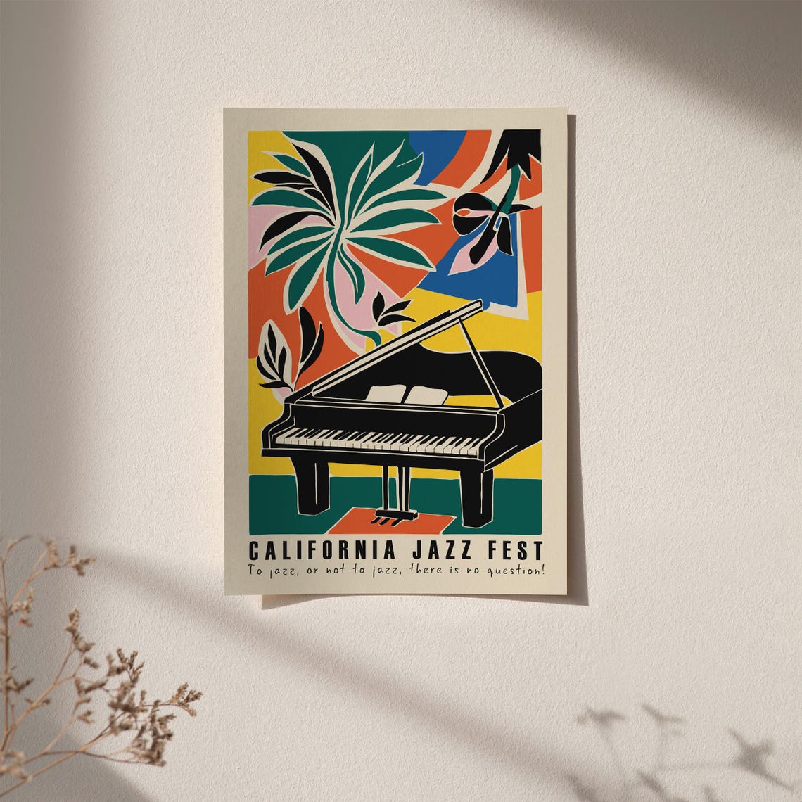 California Jazz Festival Poster Colorful Music Art Print Retro Art Music Room Wall Decor Hotel Room Wall Decoration Farmhouse Art Print - Image 2