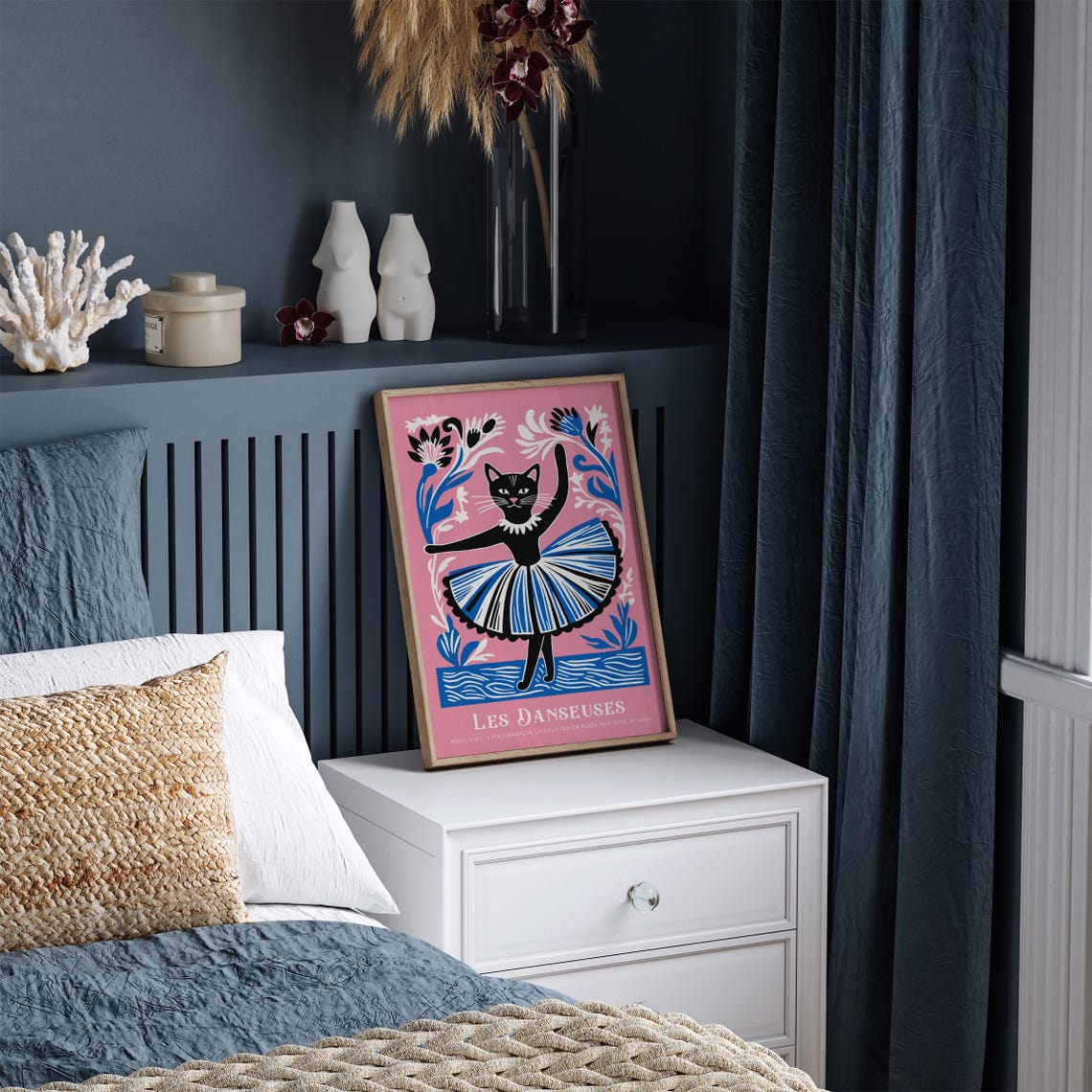 Les Danseuses Ballet Cat Poster Girly Style Floral Cat Illustration New York City Music Art Print Kitty Ballerina Art Print 24x36 12x18 - Image 5