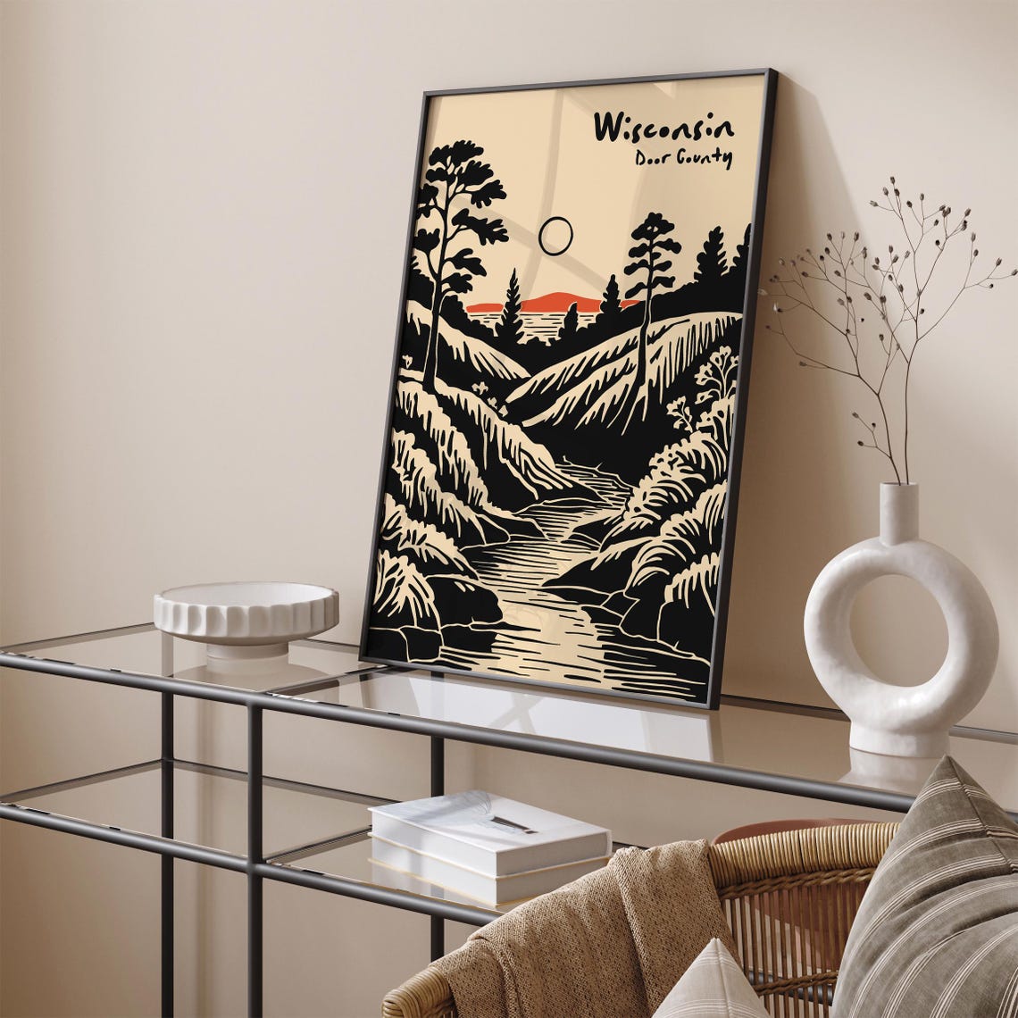 Wisconsin Door County Forest River Sunset Rustic Nature Poster - Image 6