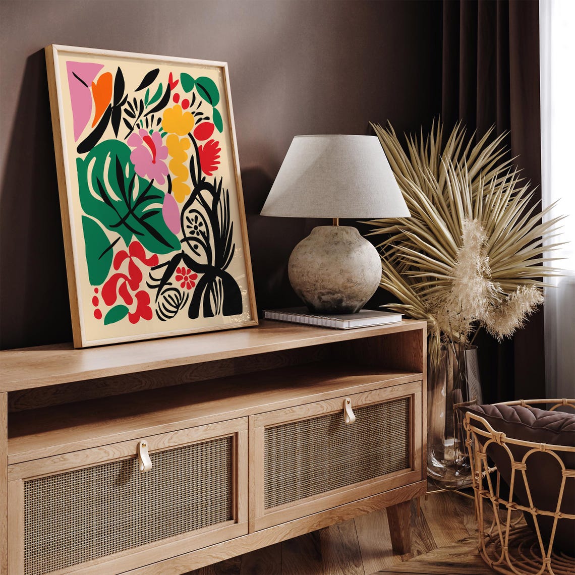 Colorful Matisse Inspired Floral Cutouts Botanical Art Poster - Image 3