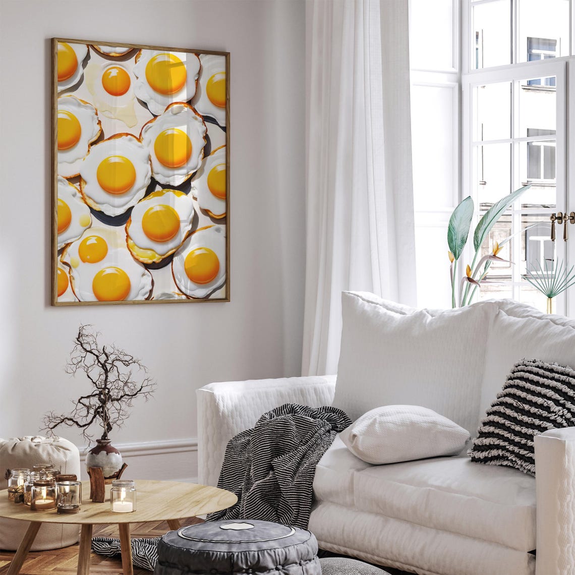 Fried Eggs Pattern Kitchen Photorealistic Food Fun Decorative Poster - Image 6