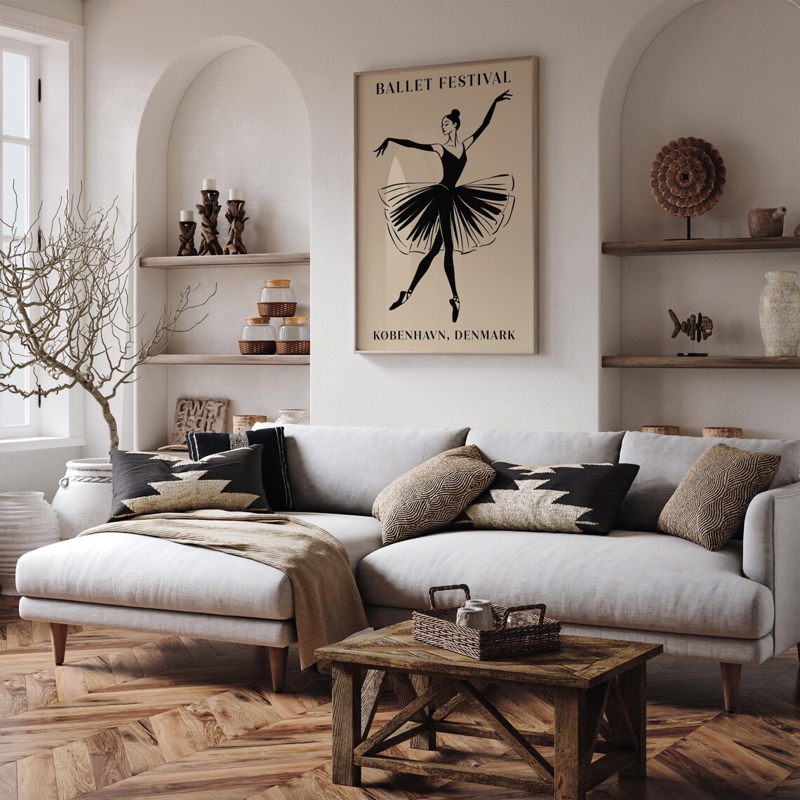 Ballet Festival Copenhagen Denmark Black Ballerina Silhouette Poster - Image 5