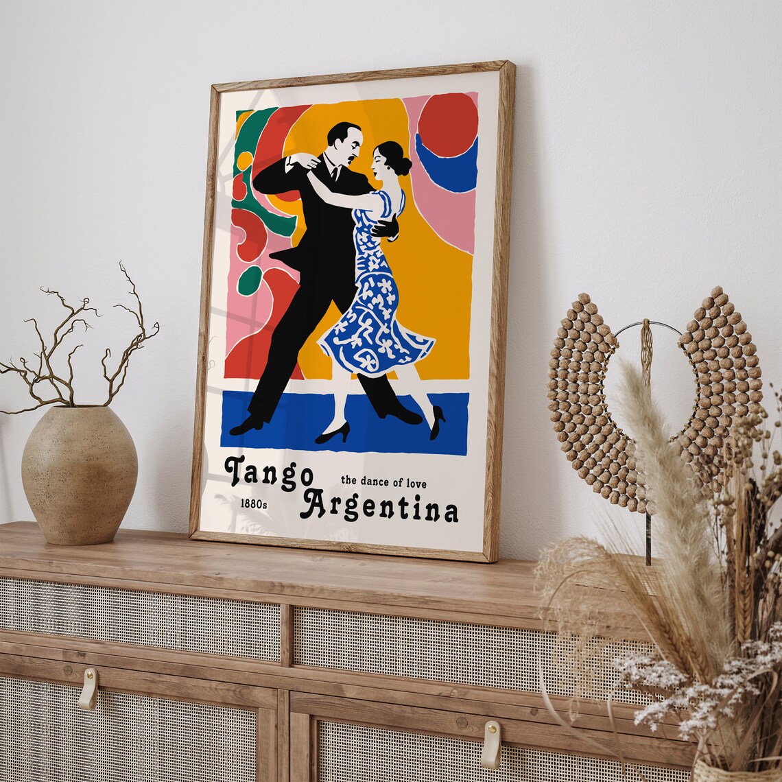 Tango Argentina 1880s Bold Retro Dance Of Love Couple Art Poster - Image 3