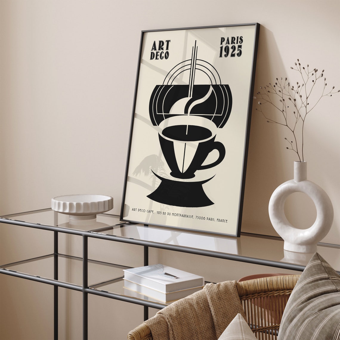 Art Deco Coffee Cup Paris 1925 Vintage French Cafe Decor Poster - Image 2