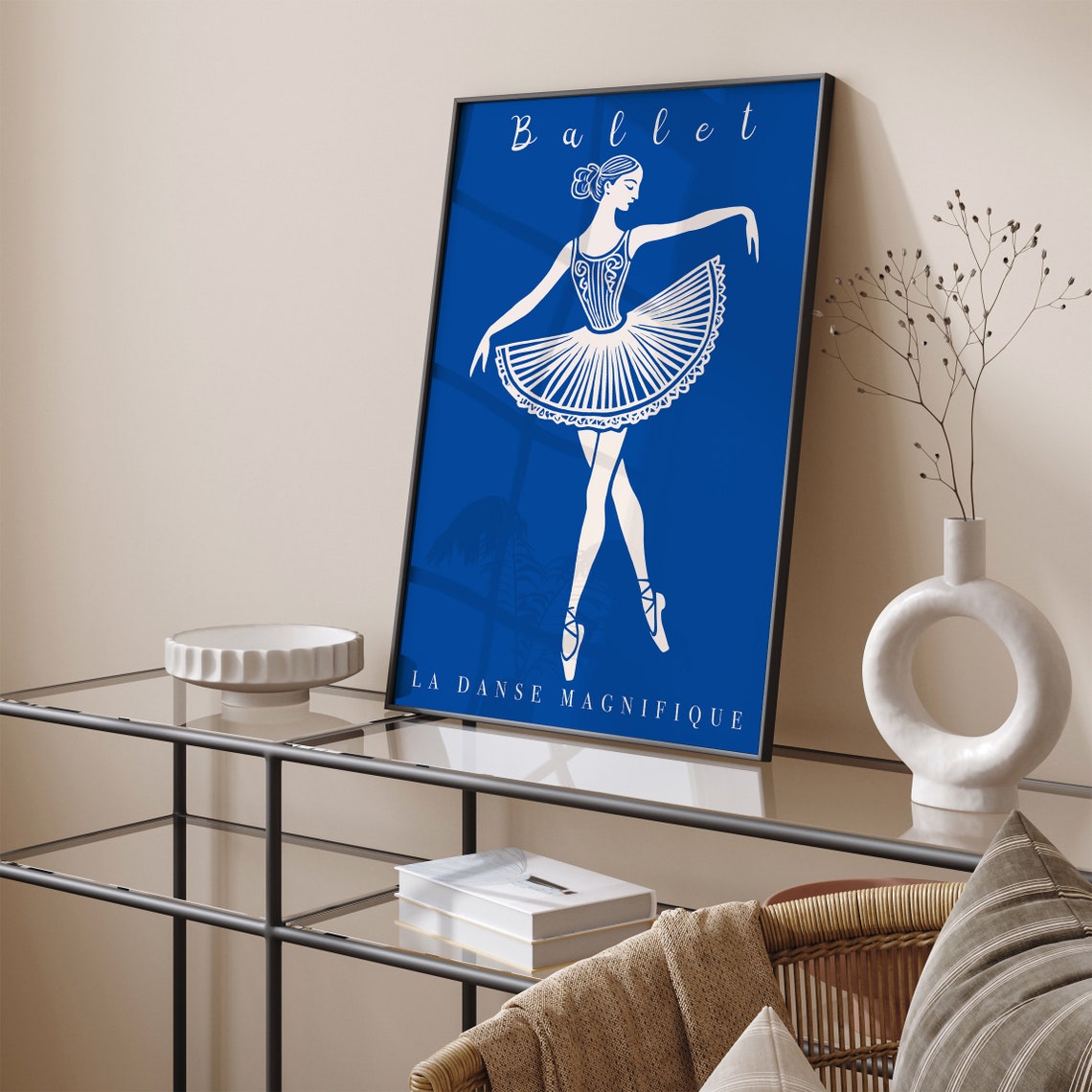 Ballet La Danse Magnifique Royal Blue Ballerina Dancer Poster - Image 2