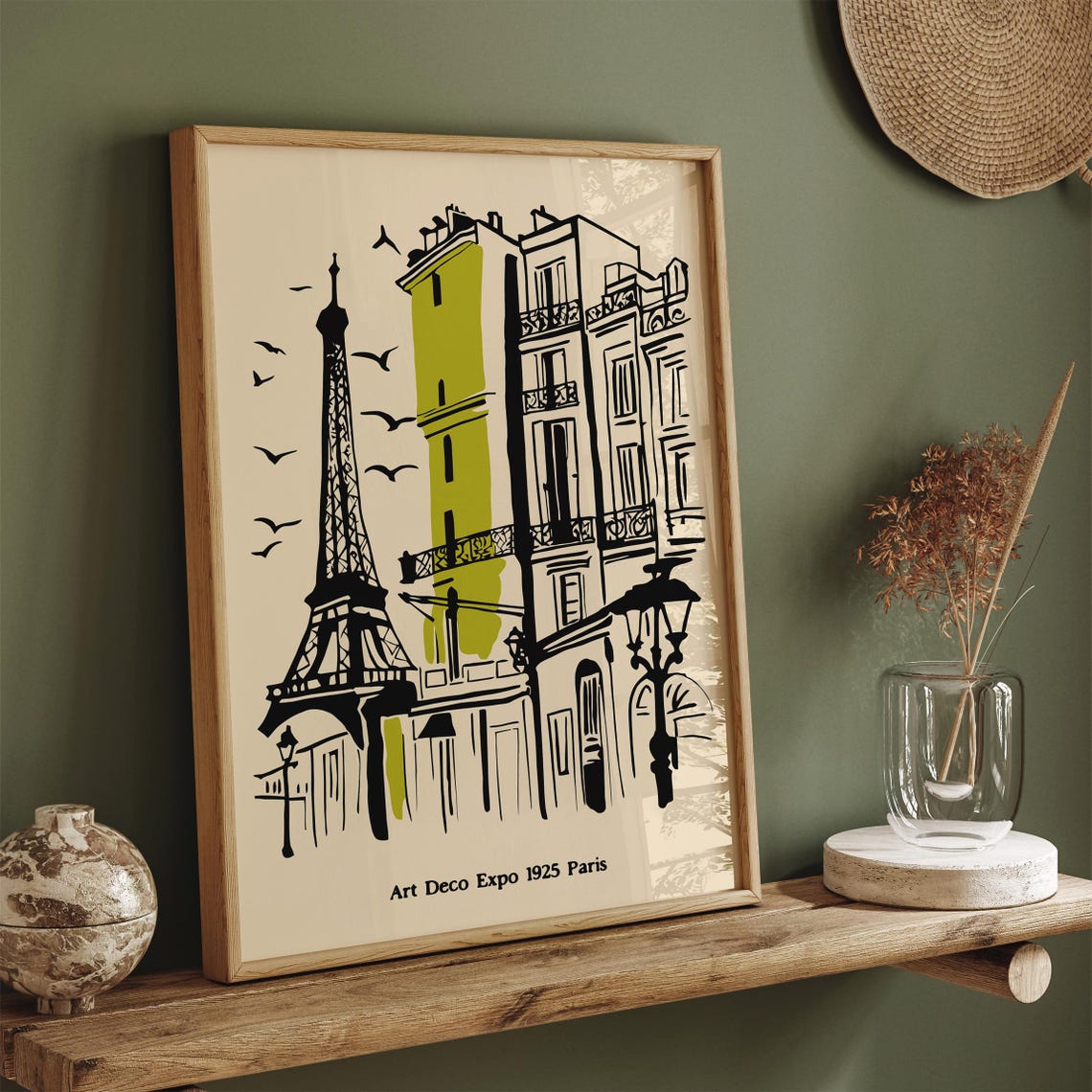 Art Deco Expo 1925 Paris Eiffel Tower Parisian Street Sketch Poster - Image 3